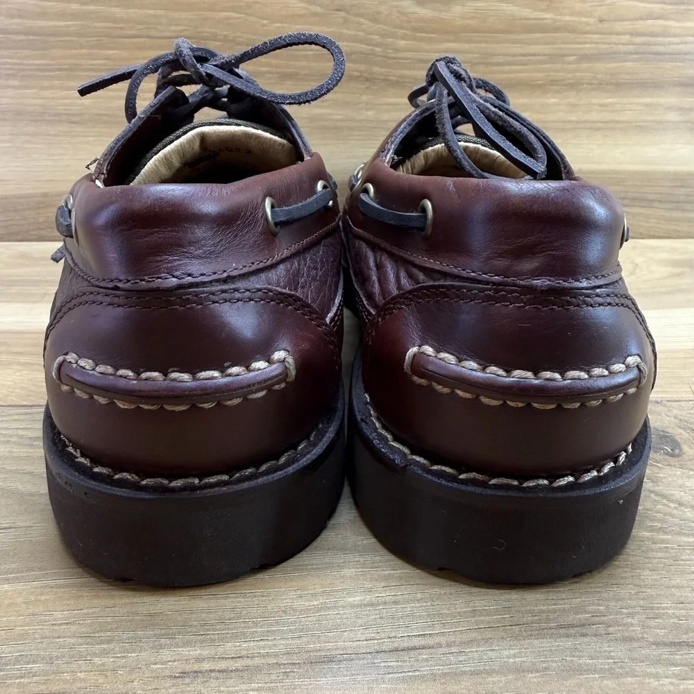 LL BEAN Allagash Moc Toe Loafers Mens 9.5 EE Brown Leather Handsewn Outdoor